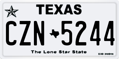 TX license plate CZN5244