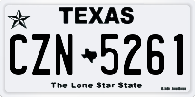 TX license plate CZN5261