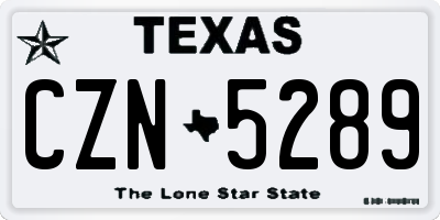 TX license plate CZN5289