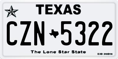 TX license plate CZN5322