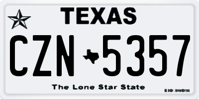 TX license plate CZN5357