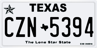 TX license plate CZN5394