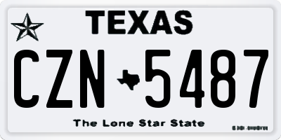 TX license plate CZN5487