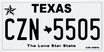 TX license plate CZN5505