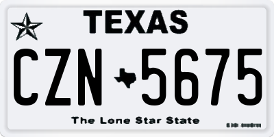 TX license plate CZN5675