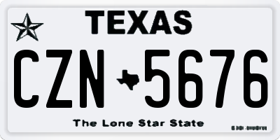 TX license plate CZN5676