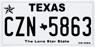 TX license plate CZN5863
