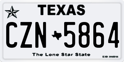 TX license plate CZN5864