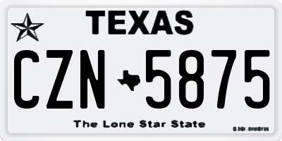 TX license plate CZN5875