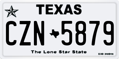 TX license plate CZN5879