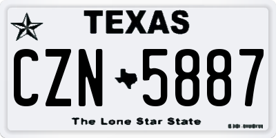 TX license plate CZN5887