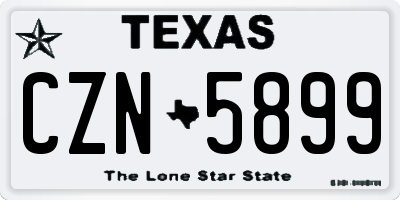 TX license plate CZN5899