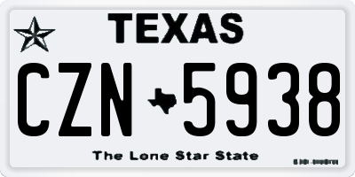 TX license plate CZN5938