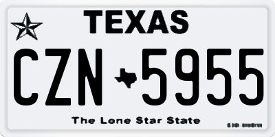 TX license plate CZN5955