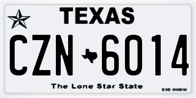 TX license plate CZN6014
