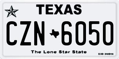 TX license plate CZN6050
