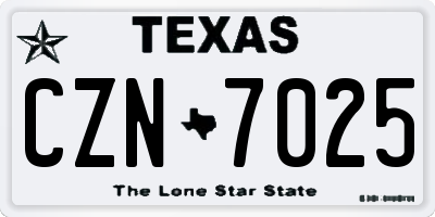 TX license plate CZN7025