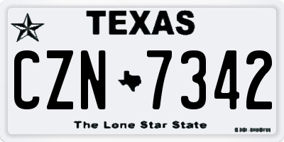 TX license plate CZN7342