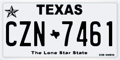 TX license plate CZN7461