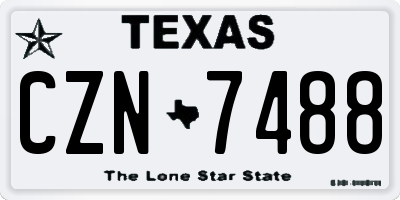 TX license plate CZN7488