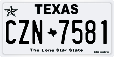 TX license plate CZN7581