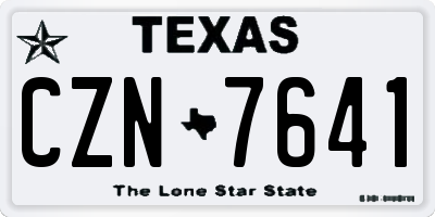 TX license plate CZN7641