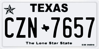 TX license plate CZN7657