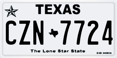 TX license plate CZN7724