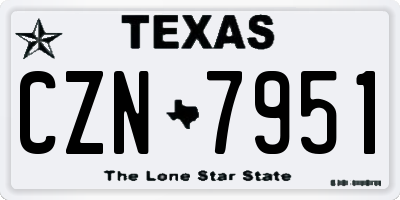 TX license plate CZN7951