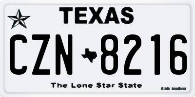 TX license plate CZN8216
