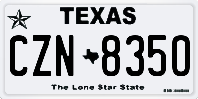 TX license plate CZN8350