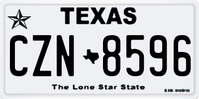 TX license plate CZN8596