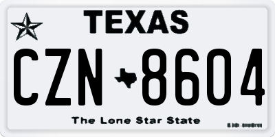 TX license plate CZN8604