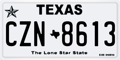 TX license plate CZN8613