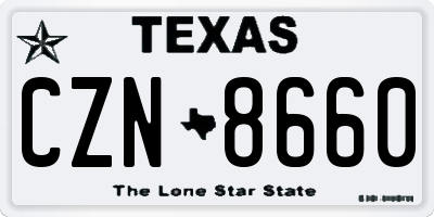 TX license plate CZN8660