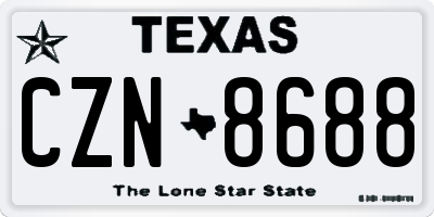 TX license plate CZN8688