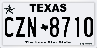 TX license plate CZN8710