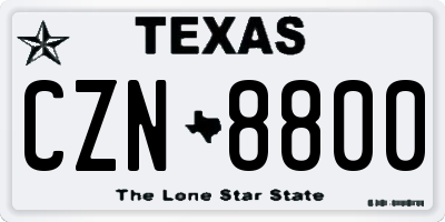 TX license plate CZN8800