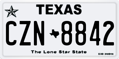 TX license plate CZN8842