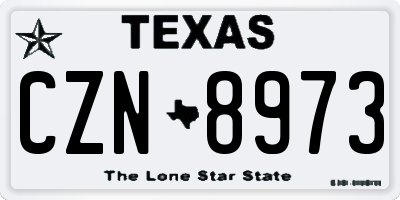TX license plate CZN8973