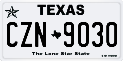 TX license plate CZN9030