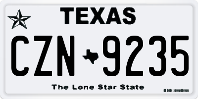 TX license plate CZN9235