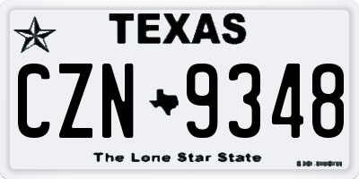 TX license plate CZN9348