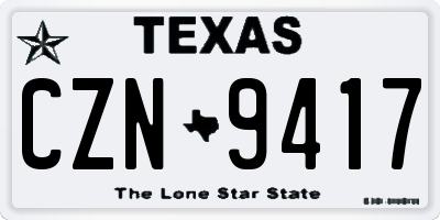 TX license plate CZN9417