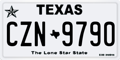 TX license plate CZN9790