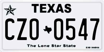 TX license plate CZO0547
