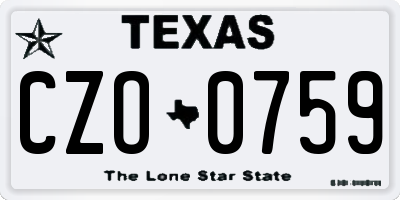 TX license plate CZO0759