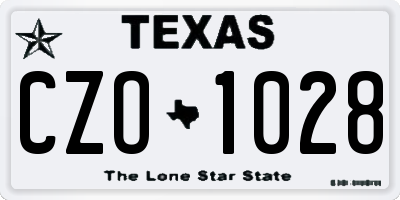 TX license plate CZO1028