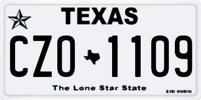 TX license plate CZO1109