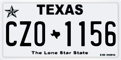 TX license plate CZO1156